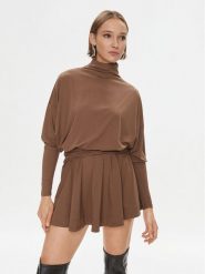 Pinko Sukienka codzienna Atom 102193 A1DE Brązowy Regular Fit. Brązowe sukienki damskie Pinko, bez wzorów, z wiskozy, bez ramiączek. Za 1,449.00 zł.