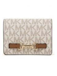 Michael Kors Portfel w kolorze kremowo-jasnobrązowym - 10 x 8 x 3 cm rozmiar: onesize. Brązowe portfele damskie Michael Kors, bez wzorów, z materiału. Za 173.99 zł.