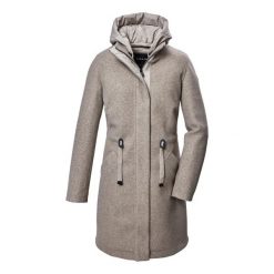 Parka dla kobiet Killtec GW 46. Brązowe parki damskie GIGA DX, z materiału, z kapturem. Za 717.10 zł.