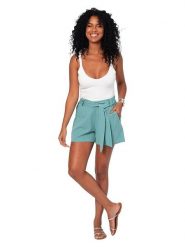 Aller Simplement Szorty w kolorze błękitnym rozmiar: 34/36. Niebieskie szorty damskie Aller Simplement, bez wzorów, z tkaniny, z podwyższonym stanem. Za 74.63 zł.