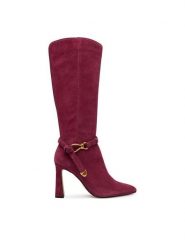 Steve Madden Kozaki Sirrens 11004776 Bordowy. Czerwone kozaki damskie Steve Madden, z lakierowanej skóry, bez obcasa, na szpilce, bez zapięcia. Za 859.99 zł.