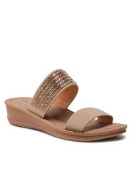 Clara Barson Klapki WSS20581-01 Brązowy. Brązowe klapki damskie Clara Barson, bez wzorów, ze skóry, bez obcasa, bez zapięcia. Za 89.99 zł.