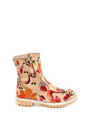 Streetfly Botki w kolorze beżowym ze wzorem rozmiar: 40. Brązowe botki damskie Streetfly, z materiału, bez obcasa, bez zapięcia. Za 195.77 zł.