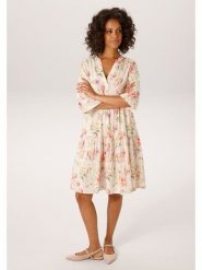 Aniston Sukienka w kolorze kremowo-różowo-zielonym rozmiar: 48. Brązowe sukienki damskie Aniston, bez wzorów, z wiskozy, bez ramiączek. Za 173.99 zł.