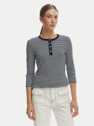 Tommy Hilfiger Bluzka WW0WW49629 Niebieski Slim Fit. Niebieskie bluzki damskie Tommy Hilfiger, m, bez wzorów, z bawełny, bez kołnierzyka, bez ramiączek. Za 329.99 zł.