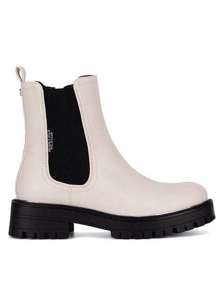 Beverly Hills Polo Club Botki WS12156-02 Beżowy. Brązowe botki damskie Beverly Hills Polo Club, z materiału, bez obcasa, na płaskiej podeszwie, bez zapięcia. Za 229.99 zł.