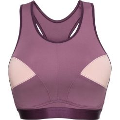 Biustonosz sportowy bonprix z nadrukiem. Fioletowe biustonosze sportowe damskie bonprix, z haftami. Za 59.99 zł.