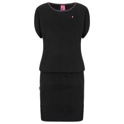 Damska sukienka pętelkowa Abvika czarna. Czarne sukienki damskie LOOP, bez wzorów, sportowe, bez ramiączek. Za 146.99 zł.