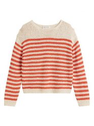 Marc O´Polo Sweter w kolorze beżowo-czerwonym rozmiar: L. Brązowe swetry klasyczne damskie l, bez kołnierzyka. Za 294.28 zł.
