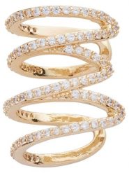 U.S. Polo Assn. Pozłacana nausznica z kryształami rozmiar: onesize. Żółte kolczyki damskie U.S. Polo Assn., z kryształem, metalowe. Za 96.37 zł.