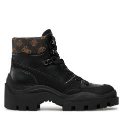 Botki Guess. Czarne botki damskie Guess, bez obcasa, na płaskiej podeszwie, bez zapięcia. Za 419.99 zł.