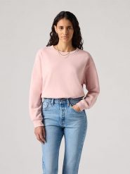 Levi's Bluza w kolorze jasnoróżowym rozmiar: XS. Różowe bluzy damskie Levi's, s, bez wzorów, z bawełny, bez kaptura. Za 87.19 zł.
