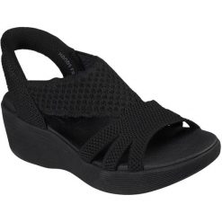 Sandały damskie Skechers Parallel Lite Summer Invite. Czarne sandały damskie Skechers, bez wzorów, z materiału, bez obcasa, bez zapięcia. Za 490.00 zł.