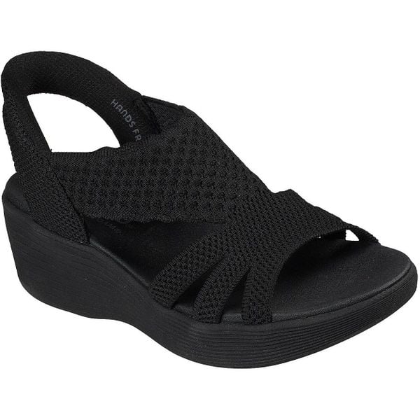 Sandały damskie Skechers Parallel Lite Summer Invite. Czarne sandały damskie Skechers, bez wzorów, z materiału, bez obcasa, bez zapięcia. Za 490.00 zł.