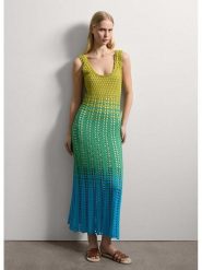 STEFANEL Sukienka w kolorze zielono-niebiesko-limonkowym rozmiar: XS. Zielone sukienki damskie Stefanel, bez wzorów, z bawełny, bez ramiączek. Za 304.99 zł.