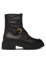 Coccinelle Botki E4 TD0 11 01 01 Czarny. Czarne botki damskie Coccinelle, ze skóry, bez obcasa, na płaskiej podeszwie, bez zapięcia. Za 1,299.00 zł.
