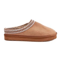 Wygodne Obuwie Domowe Kapcie Z Haftem Damskie Inblu FX000021 Camel beżowy. Brązowe kapcie damskie z bawełny. Za 190.94 zł.