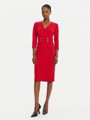 Rinascimento Sukienka koktajlowa CFC0126151003 Czerwony Slim Fit. Czerwone sukienki damskie Rinascimento, bez wzorów, z syntetyku, wizytowe, bez ramiączek. Za 489.99 zł.
