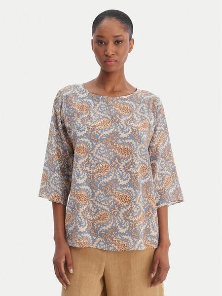 Weekend Max Mara Bluzka 2615111142 Niebieski Relaxed Fit. Niebieskie bluzki damskie Weekend Max Mara, bez wzorów, z jedwabiu, bez kołnierzyka, bez ramiączek. Za 1,099.00 zł.