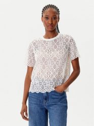Morgan Bluzka 252-DEVY Beżowy Regular Fit. Brązowe bluzki damskie Morgan, xs, bez wzorów, z bawełny, bez kołnierzyka, bez ramiączek. Za 179.99 zł.