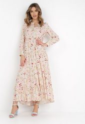 Jasnobeżowa Sukienka Phoebamia. Brązowe sukienki damskie Born2be, z aplikacjami, z zamszu, klasyczne, bez ramiączek. W wyprzedaży za 118.99 zł.