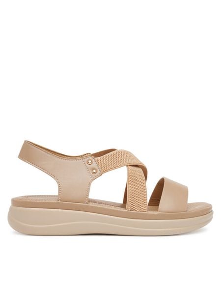 Clara Barson Sandały WFA3749-1 Beżowy. Brązowe sandały damskie Clara Barson, bez wzorów, z materiału, bez obcasa, na płaskiej podeszwie, bez zapięcia. Za 99.99 zł.