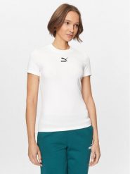 Puma T-Shirt Classics 535610 Biały Tight Fit. Białe t-shirty damskie Puma, l, bez wzorów, z bawełny, bez kołnierzyka. Za 129.99 zł.
