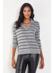 Milan Kiss Sweter w kolorze szaro-czarnym rozmiar: S. Czarne swetry klasyczne damskie Milan Kiss, s, bez kołnierzyka. Za 96.37 zł.