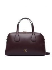 Calvin Klein Torebka Ck Medium Bowling Bag LV04F3610G Bordowy. Czerwone torebki klasyczne damskie Calvin Klein, ze skóry, bez dodatków. Za 569.99 zł.