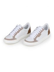 Anna Morellini Skórzane sneakersy "Feeria" w kolorze biało-beżowym rozmiar: 38. Białe obuwie sportowe damskie Anna Morellini, bez zapięcia. Za 346.99 zł.