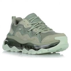 Buty do chodzenia damskie Skechers Uno Chaos. Zielone obuwie sportowe damskie Skechers, z materiału, bez zapięcia, trekkingowe. Za 662.00 zł.