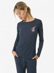 Super.natural Koszulka funkcyjna "Lil Ski Bunny" w kolorze granatowym rozmiar: XS. Niebieskie koszulki damskie super.natural, xs, bez wzorów, z wełny, bez kołnierzyka, bez ramiączek. Za 208.99 zł.