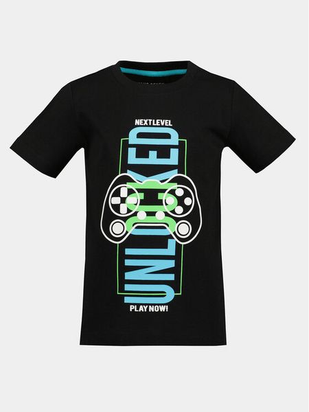 Blue Seven T-Shirt 802305 X Czarny Regular Fit. Czarne t-shirty i koszulki chłopięce Blue Seven, bez wzorów, z bawełny, bez kołnierzyka, bez ramiączek. Za 29.99 zł.