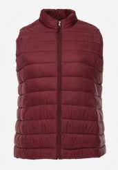 Bordowa Pikowana Kamizelka Przejściowa ze Stójką Edanwen. Czerwone kamizelki damskie Born2be, l, bez wzorów, z jeansu, z kapturem. Za 79.99 zł.