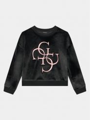 Guess Bluza J3BQ28 KBYO0 Czarny Relaxed Fit. Czarne bluzy dziewczęce Guess, z aplikacjami, z syntetyku, bez ramiączek, bez kaptura. Za 289.99 zł.
