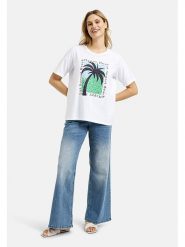 Milano Italy Koszulka w kolorze białym rozmiar: L. Białe bluzki damskie Milano Italy, l, bez wzorów, z bawełny, bez kołnierzyka, bez ramiączek. Za 78.99 zł.