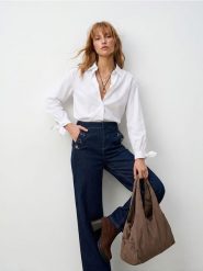 Jeansy wide leg z ozdobnymi guzikami - niebieski. Niebieskie jeansy damskie Sinsay. Za 69.99 zł.