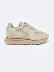 Buty damskie sportowe ze skóry naturalnej beżowe OO274564 801. Brązowe obuwie sportowe casual damskie Big Star, z materiału, trekkingowe. W wyprzedaży za 279.99 zł.