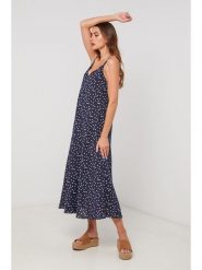 Lin Passion Lniana sukienka w kolorze granatowym rozmiar: 40/42. Niebieskie sukienki damskie Lin Passion, bez wzorów, ze lnu, bez ramiączek. Za 159.59 zł.