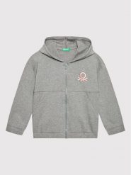 United Colors Of Benetton Bluza 3GNSC500O Szary Regular Fit. Szare bluzy dziewczęce United Colors Of Benetton, bez wzorów, z bawełny, bez ramiączek, bez kaptura. Za 99.99 zł.