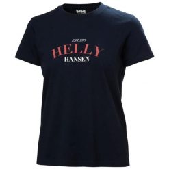 Koszulka damska Helly Hansen Cora Graphic 2.0. Niebieskie koszulki sportowe damskie Helly Hansen, bez wzorów, bez ramiączek. Za 236.50 zł.