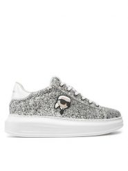 KARL LAGERFELD Sneakersy KL62573N Srebrny. Szare obuwie sportowe damskie KARL LAGERFELD, z tworzywa sztucznego, bez zapięcia. W wyprzedaży za 489.99 zł.