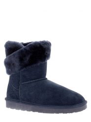 NICEBAY Skórzane botki zimowe "Bevis" w kolorze granatowym rozmiar: 41. Niebieskie botki damskie NICEBAY, na zimę, z materiału, przed kostkę, bez obcasa, bez zapięcia. Za 202.50 zł.