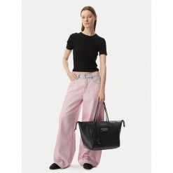 Torebka Tommy Jeans. Czarne shopper bag Tommy Jeans, z jeansu, bez dodatków. Za 529.99 zł.