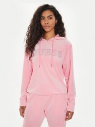 Guess Bluza V4RQ25 KBXI2 Różowy Regular Fit. Czerwone bluzy damskie Guess, xxs, z aplikacjami, z syntetyku, bez kaptura. Za 209.99 zł.