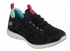 Buty Sportowe Damskie Skechers Flex Appeal. Czarne obuwie sportowe casual damskie Skechers, trekkingowe. Za 307.99 zł.