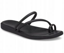 Klapki Dla Dorosłych Crocs Miami Toe Loop. Białe klapki damskie Crocs, bez wzorów, z materiału, bez obcasa, bez zapięcia. Za 199.99 zł.