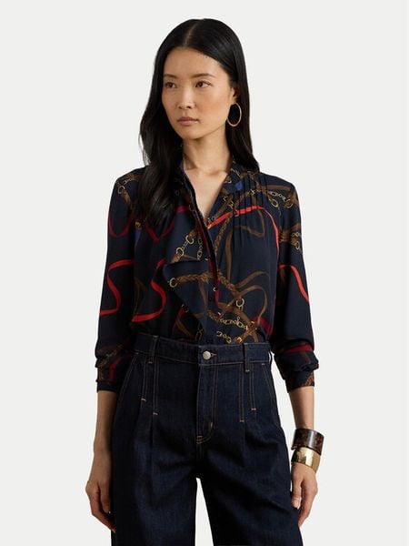 LAUREN RALPH LAUREN Koszula 200P03553001 Granatowy Regular Fit. Niebieskie koszule damskie Lauren Ralph Lauren, s, bez wzorów, bez kołnierzyka, bez ramiączek. Za 859.99 zł.