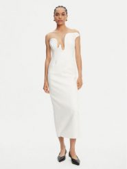 BARDOT Sukienka koktajlowa Rosalyn 59733DB Biały Regular Fit. Białe sukienki damskie Bardot, bez wzorów, z syntetyku, wizytowe, bez ramiączek. Za 749.99 zł.