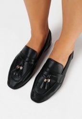 Czarne Mokasyny Loafersy z Klamerką Kivia. Czarne mokasyny damskie Born2be, bez obcasa. Za 89.99 zł.